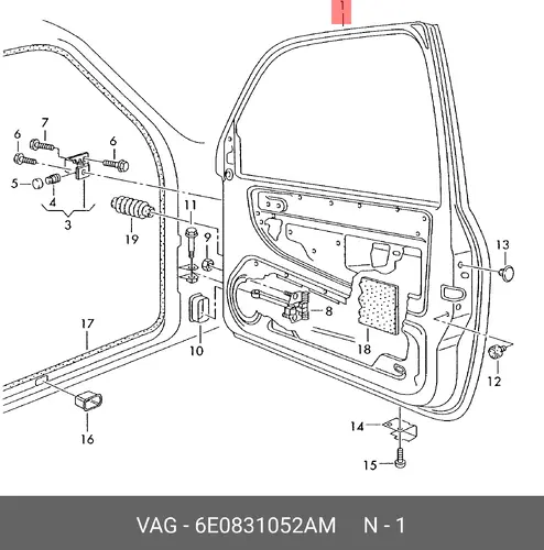 Дверь 6E0831052AM VAG