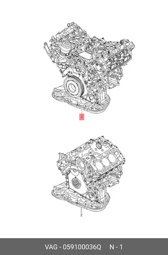 Двигатель (ДВС) в сборе VAG 059100036Q