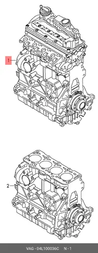 Двигатель (ДВС) в сборе VAG 04L100036C