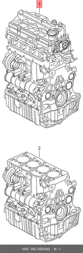 Двигатель (ДВС) в сборе VAG 04L100036Q
