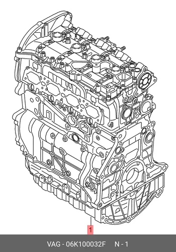 Двигатель (ДВС) в сборе VAG 06K100032F