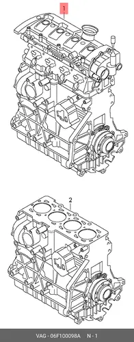 Двигатель (ДВС) в сборе VAG 06F100098A
