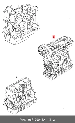 Двигатель (ДВС) в сборе VAG 06F100042A