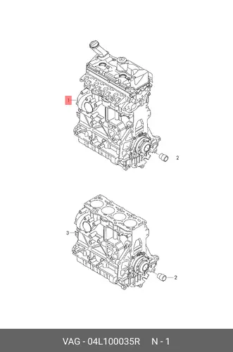 Двигатель (ДВС) в сборе VAG 04L100035R