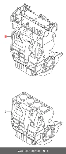 Двигатель (ДВС) в сборе VAG 03C100092D
