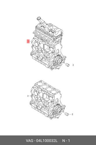Двигатель (ДВС) в сборе VAG 04L100032L