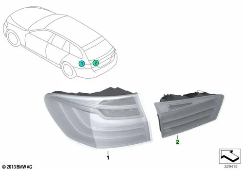 Фонарь задний BMW 63 21 7 370 348