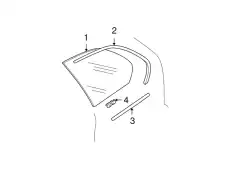 Боковое стекло П с уплотнит. Gruen, 5MM 51368408444 BMW