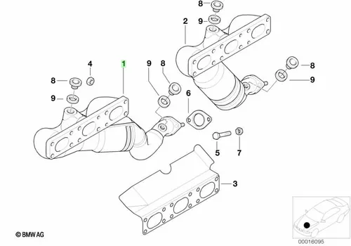 Выпускной коллектор !ZYL. 1-3 \BMW 5' E39, E60, E61, 7' E65, E66 18 40 7 531 503