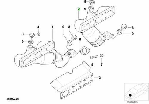 Выпускной коллектор !ZYL. 4-6 \BMW 5' E39, E60, E61, 7' E65, E66 18 40 7 531 504
