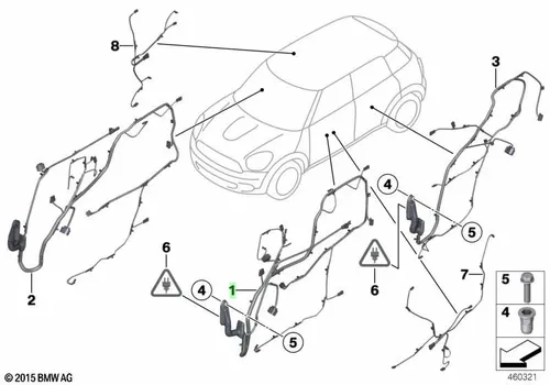 Жгут проводов двери водителя 61129807764 BMW