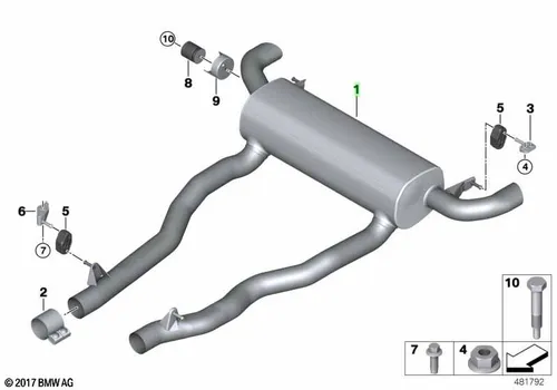 Задний дополнительный глушитель 18308595879 BMW