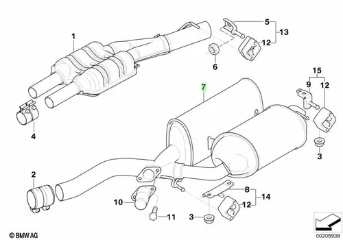 Задний дополнительный глушитель 18307559229 BMW