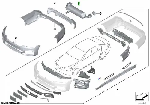 Задний дополнительный глушитель 18308657599 BMW
