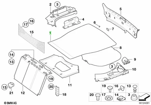 Коврик в багажник BMW 51478243121