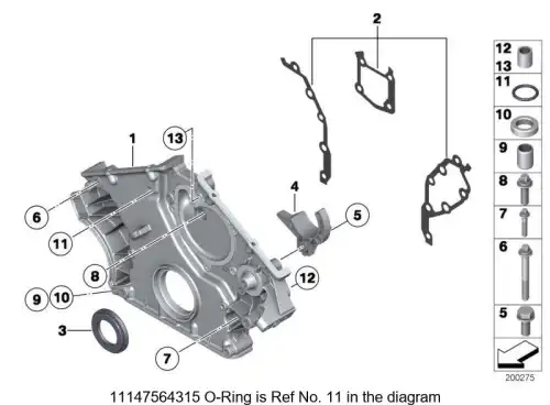 Кольцо уплотнительное автомобильное BMW 11147564315