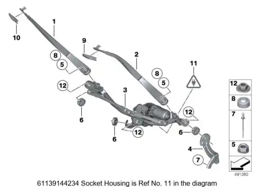 Корпус розетки 61139144234 BMW