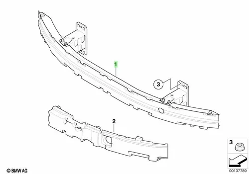 Кронштейн бампера Пд, M 51117898116 BMW