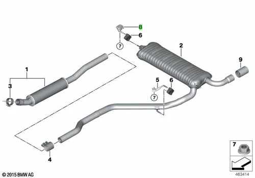 Кронштейн дополнит. глушителя П Зд 18308645486 BMW