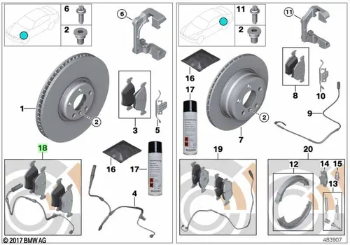 Тормозные колодки дисковые BMW 34 11 2 409 225