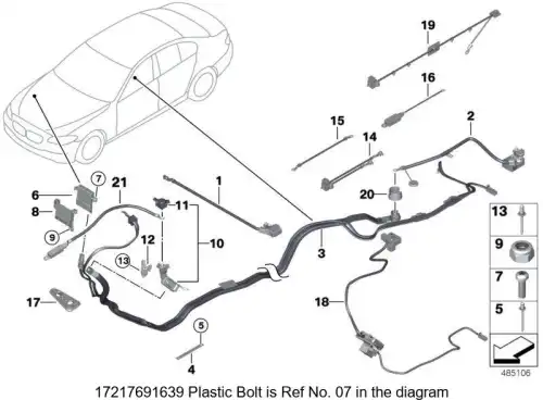 Пластмассовый винт 17217691639 BMW