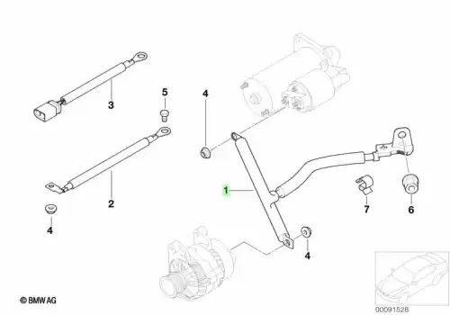 Провод генератор-стартер 12427524012 BMW