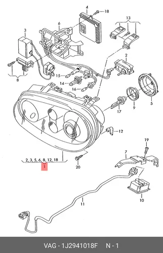 Фонарь габаритный VAG 1J2941018F