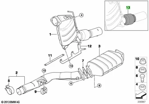 Гофра глушителя BMW 18 30 7 793 967 L= d=