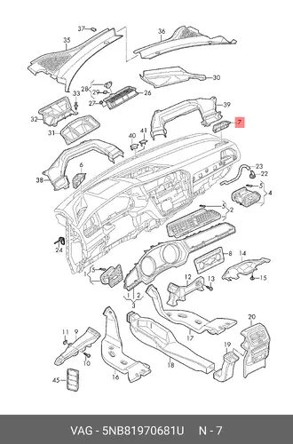 5NB81970681U Дефлектор для дверно VAG