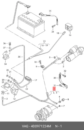 Жгут проводов генератора 4D0971224M VAG