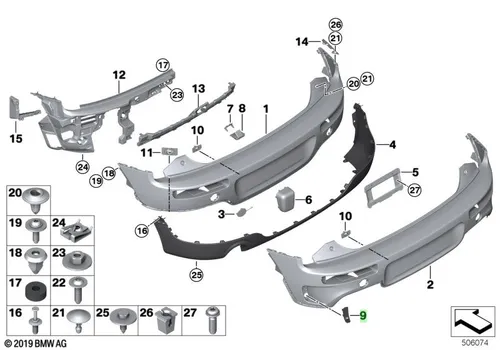 Решетка бампера BMW 51127407932