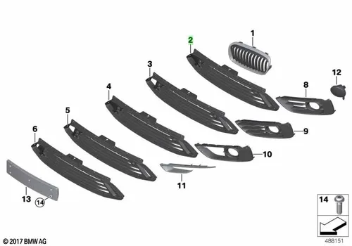 Решетка бампера BMW 51117301566