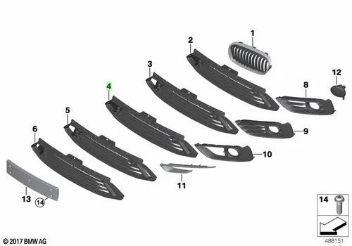 Решетка бампера BMW 51 11 7 364 729