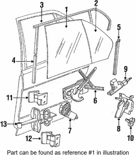 Стекло двери Л Зд 51348107673 BMW