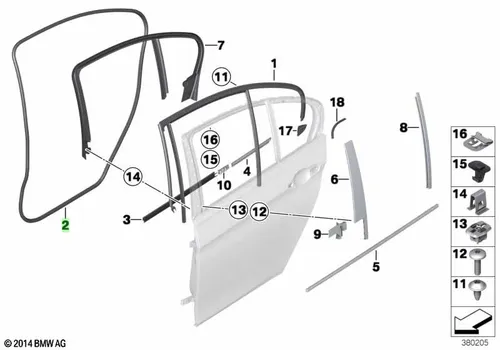 Ручка двери BMW 51357283583