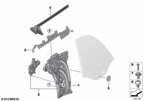 Уплотнитель шахты стекла П Внутр 51357356302 BMW