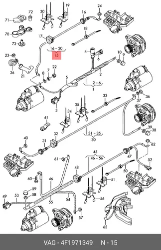 Жгут проводов для стартера 4F1971349 VAG