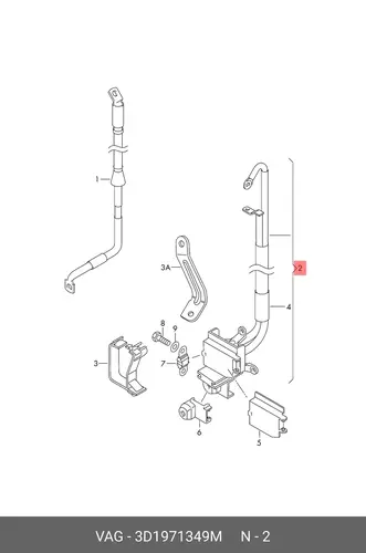 Жгут проводов для стартера и генератора 3D1971349M VAG
