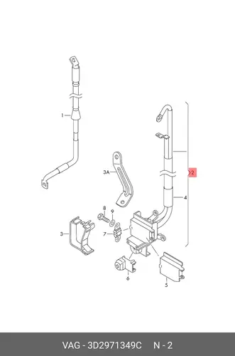 Жгут проводов для стартера и генератора 3D2971349C VAG