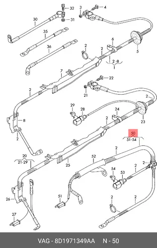 Жгут проводов для стартера и генератора 8D1971349AA VAG
