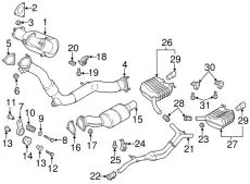Задний глушитель 8R0253609AK VAG