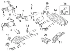 Задний глушитель 7P6253609T VAG