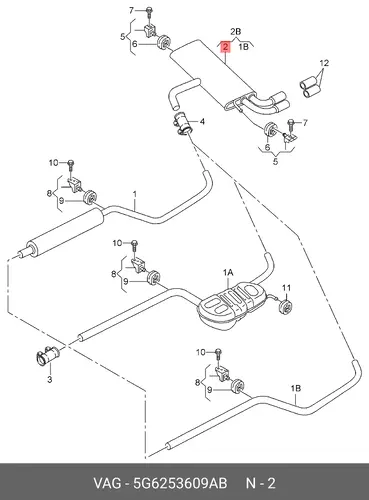 Задний глушитель 5G6253609AB VAG