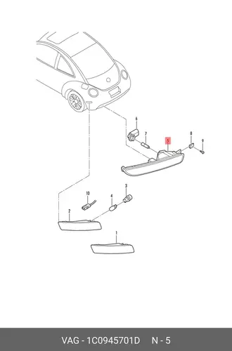 Фара противотуманная VAG 1C0945701D