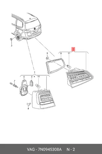 Фара противотуманная VAG 7N0945308A
