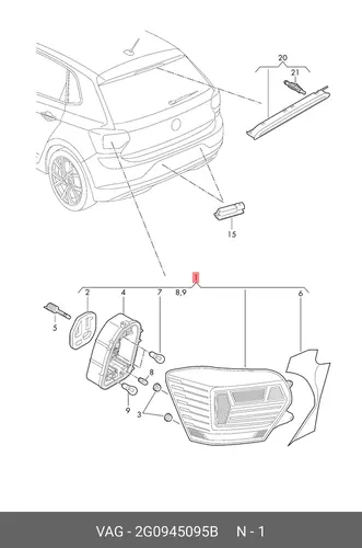 Фара противотуманная VAG 2G0945095B