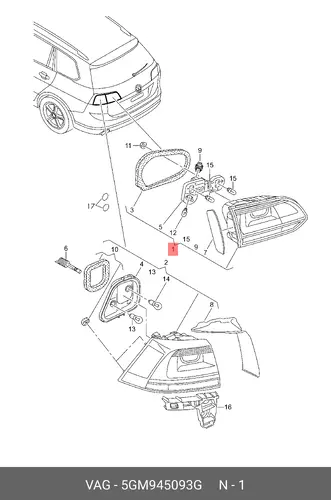 Фара противотуманная VAG 5GM945093G