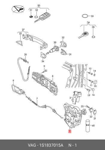 Замок двери 1S1837015A VAG