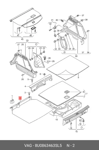 Коврик в багажник VAG 8U0863463SL5