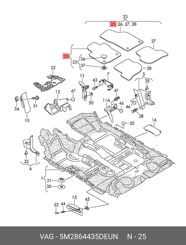 Коврики в салон VAG 5M2864435DEUN